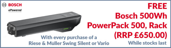 FREE Bosch Powerpack 500Wh, Rack for Riese and Muller Swing